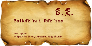 Balkányi Rózsa névjegykártya