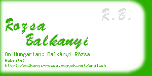 rozsa balkanyi business card