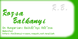 rozsa balkanyi business card